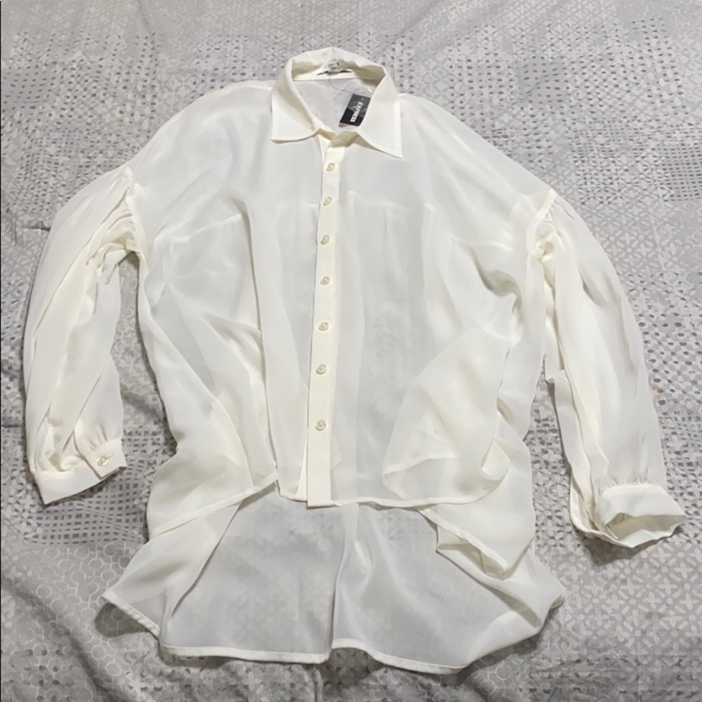EXPRESS sheer blouse (S) - long in back (NWT)